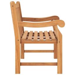 Berkfield Home Durable Garden Bench 114 cm Solid Teak Wood in Brown - thumbnail 4