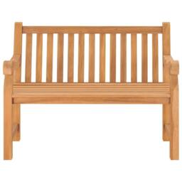 Berkfield Home Durable Garden Bench 114 cm Solid Teak Wood in Brown - thumbnail 3