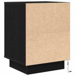Berkfield Home Durable Bedside Cabinet with LED Lights¬†Black 38x34x50 cm in Black - Size: 38 x 34 x 50 cm - thumbnail 8