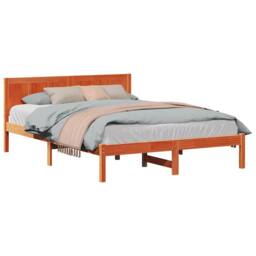 Berkfield Home Pine Wood Bed Frame Wax Brown Solid Pine Wood 150 x 200 cm - thumbnail 3