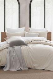 DKNY ' Pure Honeycomb' Cotton Cushion in Light Beige - Size: 50 cm x 50 cm - thumbnail 2