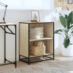 Berkfield Home Book Cabinet Sonoma Oak 60x35x76 cm Engineered Wood in Brown - Size: 60 x 35 x 76 cm - thumbnail 3