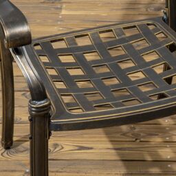 OUTSUNNY 7-PC Cast Aluminum Patio Dining Set w/ Umbrella Hole & Cushion in Bronze - thumbnail 9