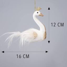 Shatchi Swan White 12x13cm - Christmas Hanging Decoration - Size: 12x13 cm - thumbnail 2