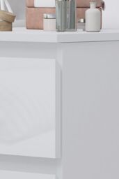 FWStyle White Gloss Vanity Makeup Dressing Table Desk With 3 Deep Drawers - thumbnail 2
