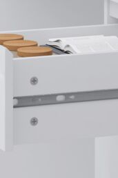 FWStyle White Gloss Vanity Makeup Dressing Table Desk With 3 Deep Drawers - thumbnail 4