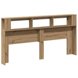 Berkfield Home LED Headboard Artisan Oak 200x18.5x103.5 cm Engineered Wood in Brown - thumbnail 8