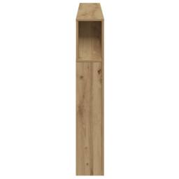Berkfield Home LED Headboard Artisan Oak 200x18.5x103.5 cm Engineered Wood in Brown - thumbnail 7