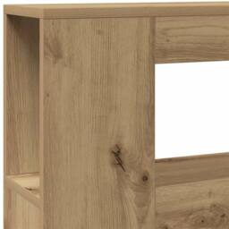 Berkfield Home LED Headboard Artisan Oak 200x18.5x103.5 cm Engineered Wood in Brown - thumbnail 9
