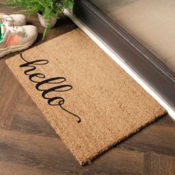 Artsy Mats Hello Doormat (60 x 40cm) in Brown - Size: 40 cm x 60 cm - thumbnail 2