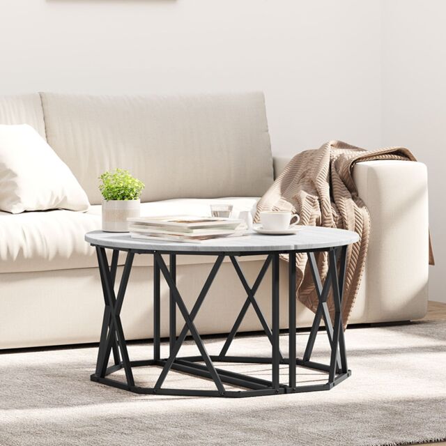 Berkfield Home Grey Sonoma Coffee Table 80x80x42 cm Made from Engineered Wood - Size: 80 x 80 x 42 cm - image 1