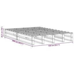 Berkfield Home Bed Frame without Mattress Wax Brown 140x200 cm Solid Wood Pine - thumbnail 9
