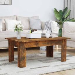 Berkfield Home Modern Coffee Table Smoked Oak 100x60x42 cm Engineered Wood in Brown - Size: 100 x 60 x 42 cm - thumbnail 2