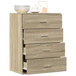 Berkfield Home Sideboard Sonoma Oak 60x39x80 cm Engineered Wood in Light Brown - Size: 60 x 39 x 80 cm - thumbnail 4