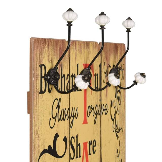 Berkfield Home Wall-mounted Coat Rack with 6 Hooks 120x40 cm FAMILY - image 1