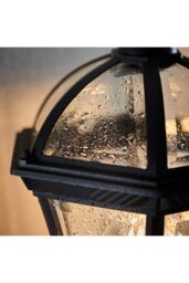 Netlighting Drayton 1 Light Outdoor Wall Lantern Clear Glass Black Paint IP44 E27 - thumbnail 4