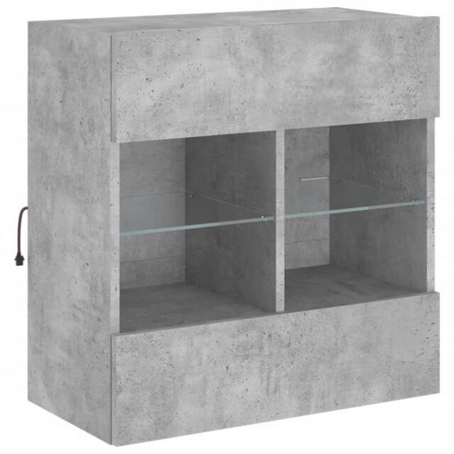 Berkfield Home TV Wall Cabinet with LED Lights Concrete Grey 58.5x30x60.5 cm - image 1