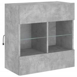 Berkfield Home TV Wall Cabinet with LED Lights Concrete Grey 58.5x30x60.5 cm - thumbnail 1