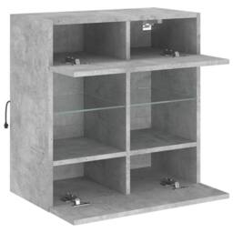 Berkfield Home TV Wall Cabinet with LED Lights Concrete Grey 58.5x30x60.5 cm - thumbnail 8