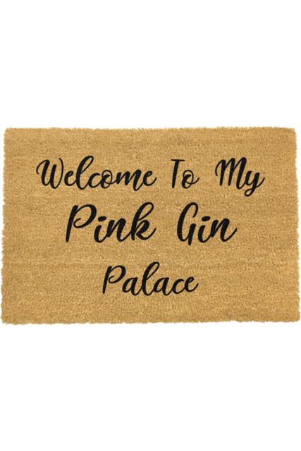 Artsy Mats Welcome To My Pink Palace Doormat in Black - Size: 40 cm x 60 cm - image 1