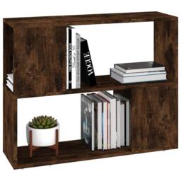 Berkfield Home Decorative Book Cabinet/Room Divider Smoked Oak 80x24x63 cm in Brown - Size: 80 x 24 x 63 cm - thumbnail 4
