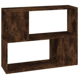 Berkfield Home Decorative Book Cabinet/Room Divider Smoked Oak 80x24x63 cm in Brown - Size: 80 x 24 x 63 cm - thumbnail 3