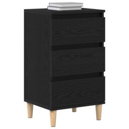 Berkfield Home Bedside Cabinet Black Oak 40x35x70 cm Engineered Wood - Size: 40 x 35 x 70 cm - thumbnail 3