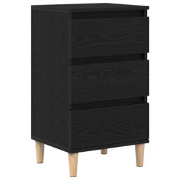 Berkfield Home Bedside Cabinet Black Oak 40x35x70 cm Engineered Wood - Size: 40 x 35 x 70 cm - thumbnail 2