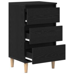 Berkfield Home Bedside Cabinet Black Oak 40x35x70 cm Engineered Wood - Size: 40 x 35 x 70 cm - thumbnail 5