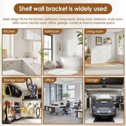 SPETLEK 8x Heavy Duty Rustic Industrial Scaffold Board Shelf Wall Brackets in Black - thumbnail 4