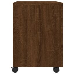 Berkfield Home Mobile File Cabinet with Wheels Brown Oak 45x38x54 cm Engineered Wood - Size: 45 x 38 x 54 cm - thumbnail 5