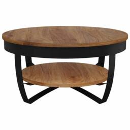 Berkfield Home Coffee Table 65x65x32 cm Solid Acacia Wood in Brown - Size: 65 x 65 x 32 cm - thumbnail 6