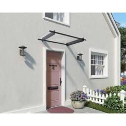 Palram Patio Cover Nancy Door Awning Canopy Nancy 1500 Clear, L150.5 cm, Grey - thumbnail 3