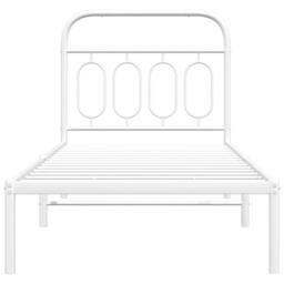 Berkfield Home Metal Bed Frame without Mattress with Headboard White 80x200cm - Size: 80x200 cm - thumbnail 4