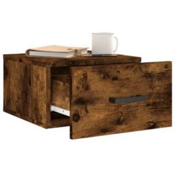 Berkfield Home Wall-mounted Bedside Cabinets 2 pcs Smoked Oak 35x35x20 cm in Brown - Size: 35 x 35 x 20 cm - thumbnail 4