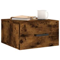 Berkfield Home Wall-mounted Bedside Cabinets 2 pcs Smoked Oak 35x35x20 cm in Brown - Size: 35 x 35 x 20 cm - thumbnail 3
