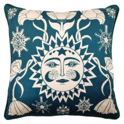 Nina Pace Winter Solstice Filled Cushion in Dark Green - thumbnail 1