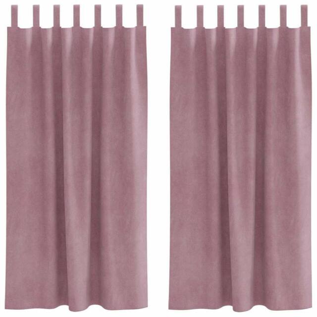 Berkfield Home Curtains Dark pink Polyester 140 x 175 cm Decorative Inlays in Mauve - image 1