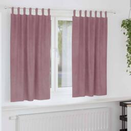 Berkfield Home Curtains Dark pink Polyester 140 x 175 cm Decorative Inlays in Mauve - thumbnail 2