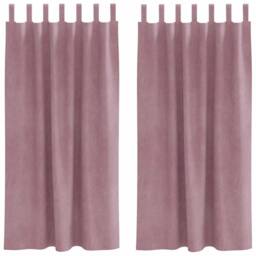 Berkfield Home Curtains Dark pink Polyester 140 x 175 cm Decorative Inlays in Mauve