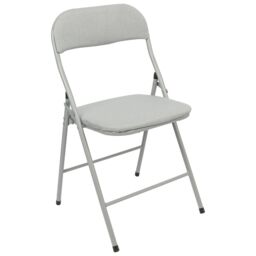 Harbour Housewares Fabric Padded Metal Folding Chair in Grey