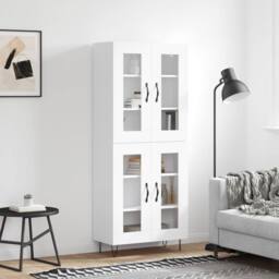 Berkfield Home Highboard White 69.5x34x180 cm Engineered Wood - thumbnail 2