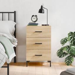 Berkfield Home Bedside Cabinet Sonoma Oak 40x40x66 cm Engineered Wood in Tan - Size: 40 x 40 x 66 cm - thumbnail 2