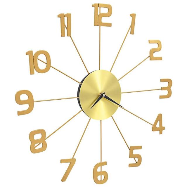 Berkfield Home Wall Clock Metal 50 cm Golden in Gold - image 1