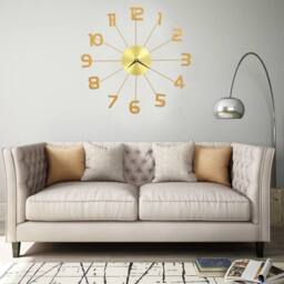 Berkfield Home Wall Clock Metal 50 cm Golden in Gold - thumbnail 2
