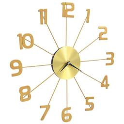 Berkfield Home Wall Clock Metal 50 cm Golden in Gold - thumbnail 1