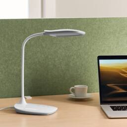 Wyld and Coco White LED Desk Lamp - Adjustable Arm Stepless Dimming and 3 CCT Modes - thumbnail 1