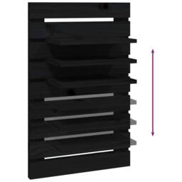Berkfield Home Beautiful Wall-mounted Bedside Shelves 2 pcs Black Solid Wood Pine - thumbnail 8