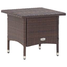 Berkfield Home Tea Table Brown 50x50x47 cm Poly Rattan - Size: 50 x 50 x 47 cm - thumbnail 2