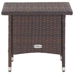 Berkfield Home Tea Table Brown 50x50x47 cm Poly Rattan - Size: 50 x 50 x 47 cm - thumbnail 3